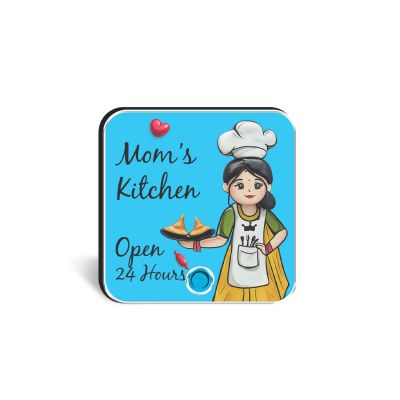 Mom’s Kitchen Open 24 Hours Personalized Musical Fridge Magnet Rechargeable Audio Magnet for Mom